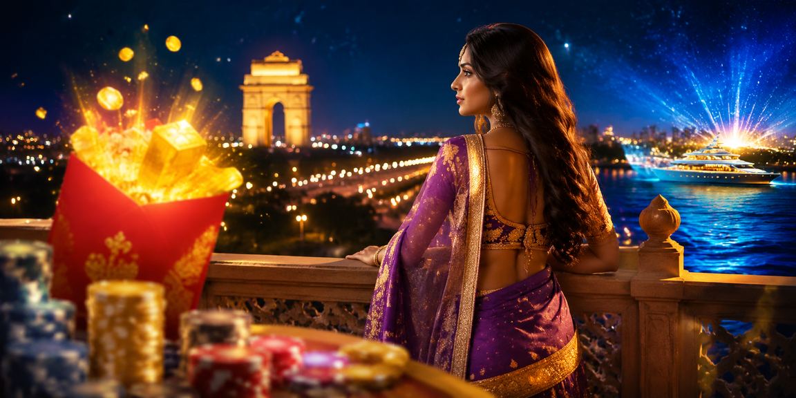 Diwali festival Rummy bonuses special banner with festive colors and red envelopes