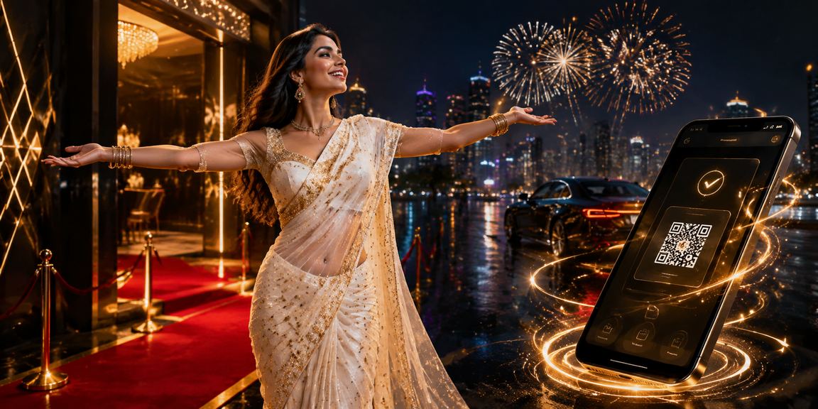 User managing payments on mobile in traditional Mumbai attire